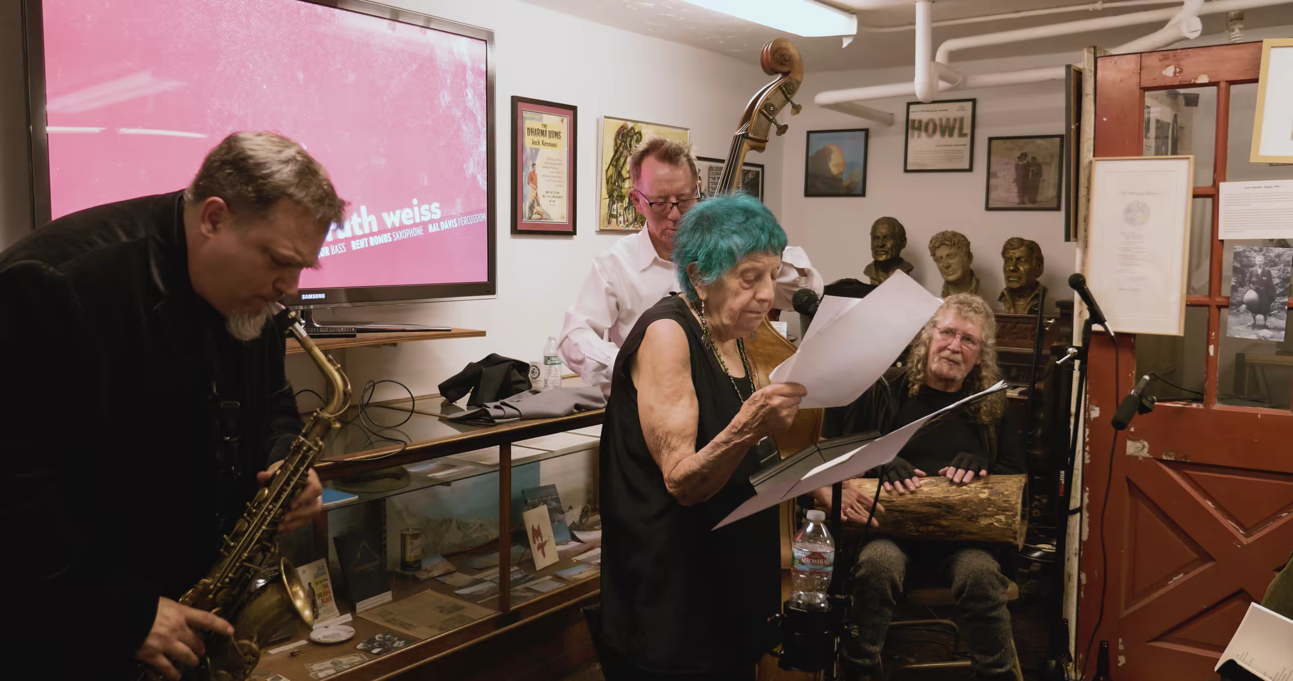 ruth weiss performing at the Beat Museum